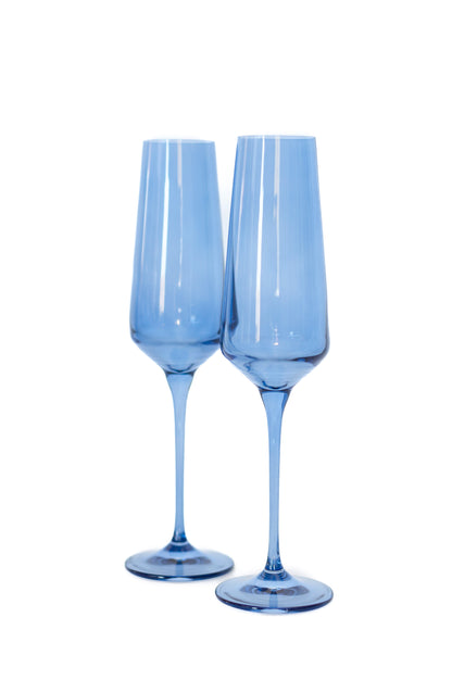 Estelle Colored Champagne Flute - Set of 6 {Cobalt Blue}