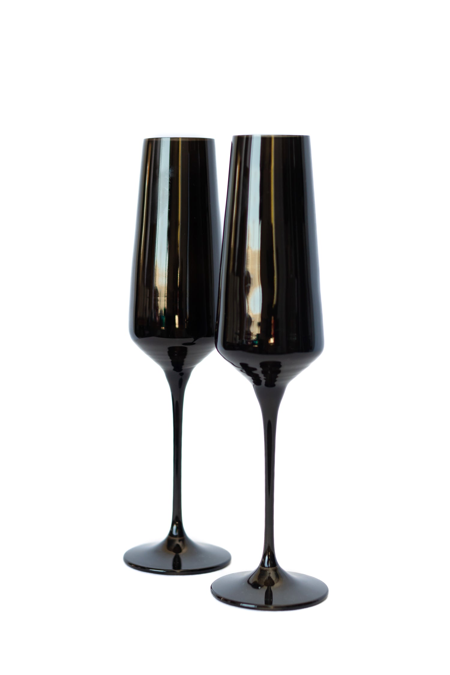 Estelle Colored Champagne Flute - Set of 6 {Black}