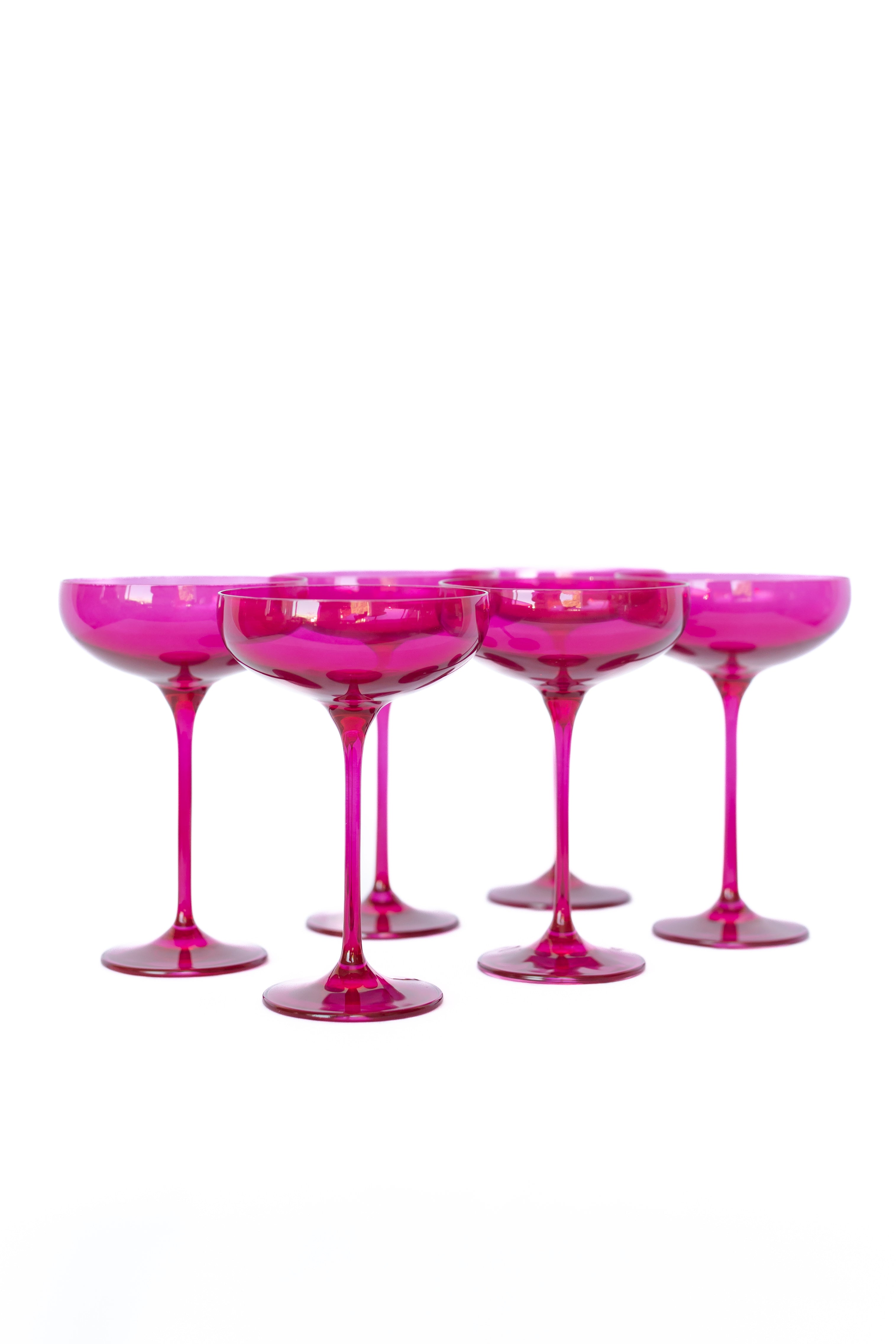 Estelle Colored Champagne Coupe Stemware - Set of 6 {Viva Magenta (Our Fuchsia)}