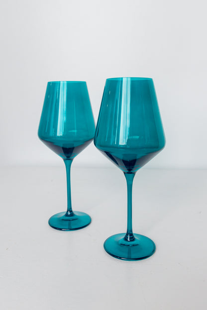 Estelle Colored Wine Stemware - Set of 2 {Teal}