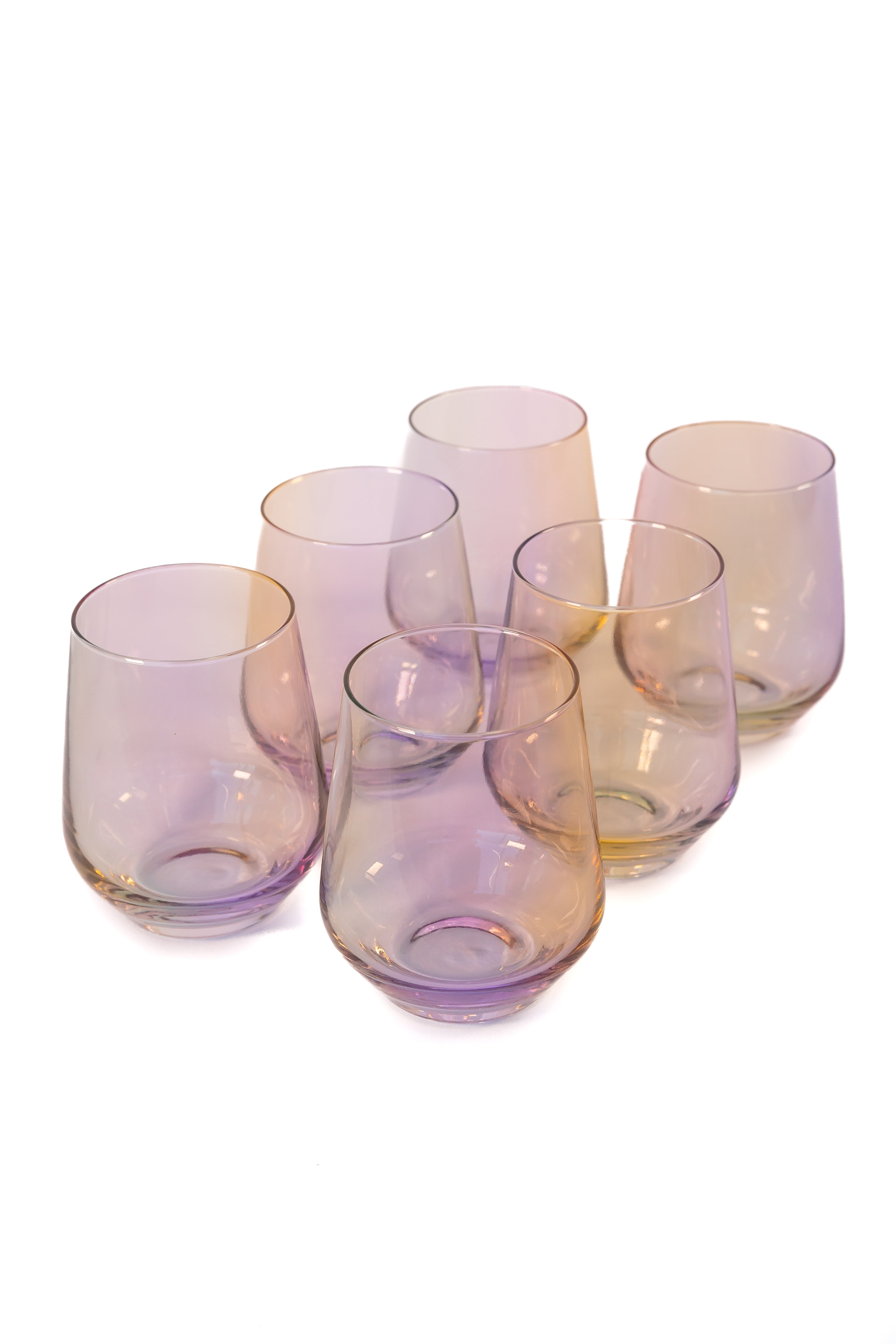 Estelle Colored Wine Stemless - Set of 6 {Iridescent}