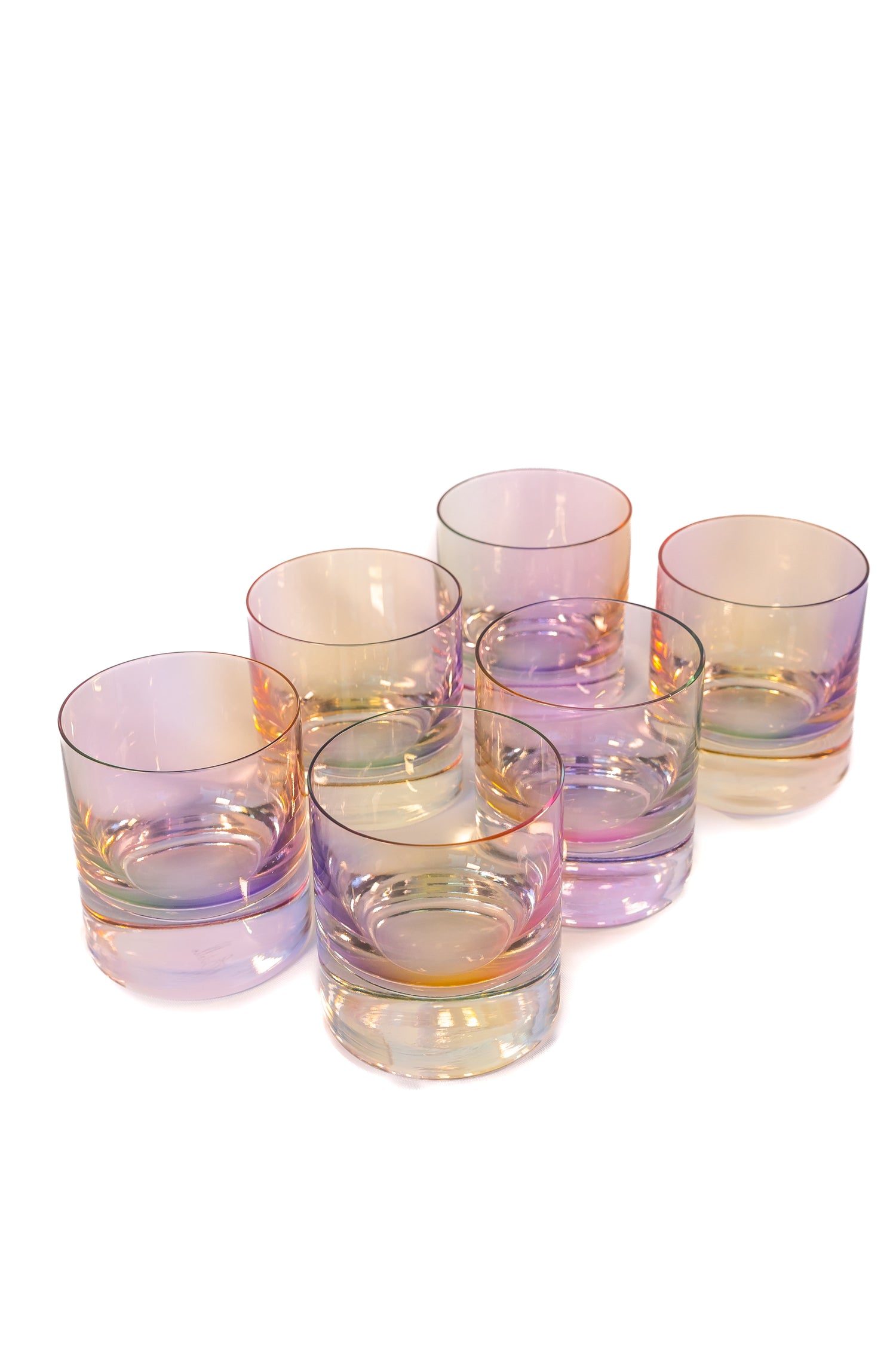 Estelle Colored Rocks Glass - Set of 6 {Iridescent}