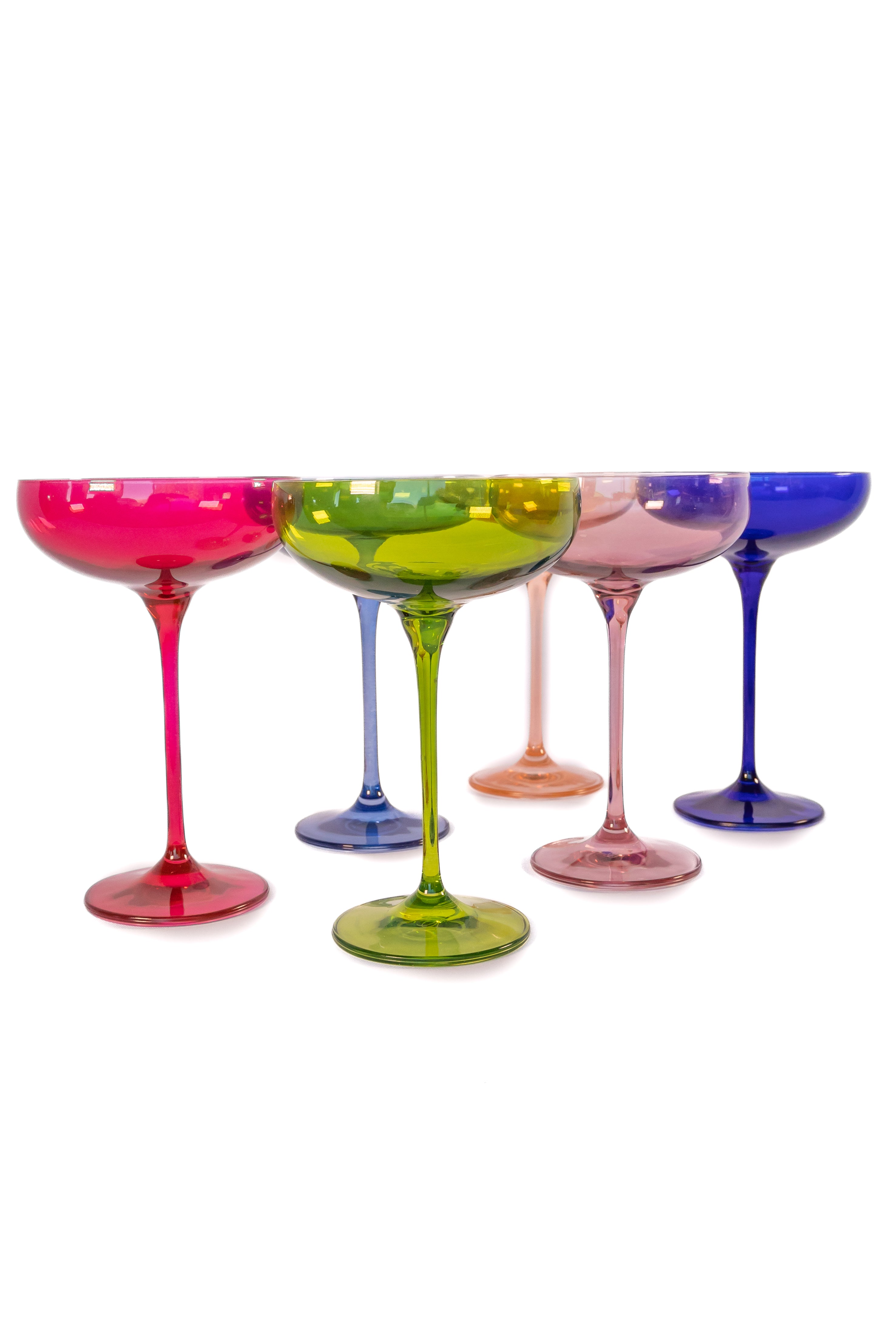 Estelle Colored Champagne Coupe Stemware - Set of 6 {Mixed Set}