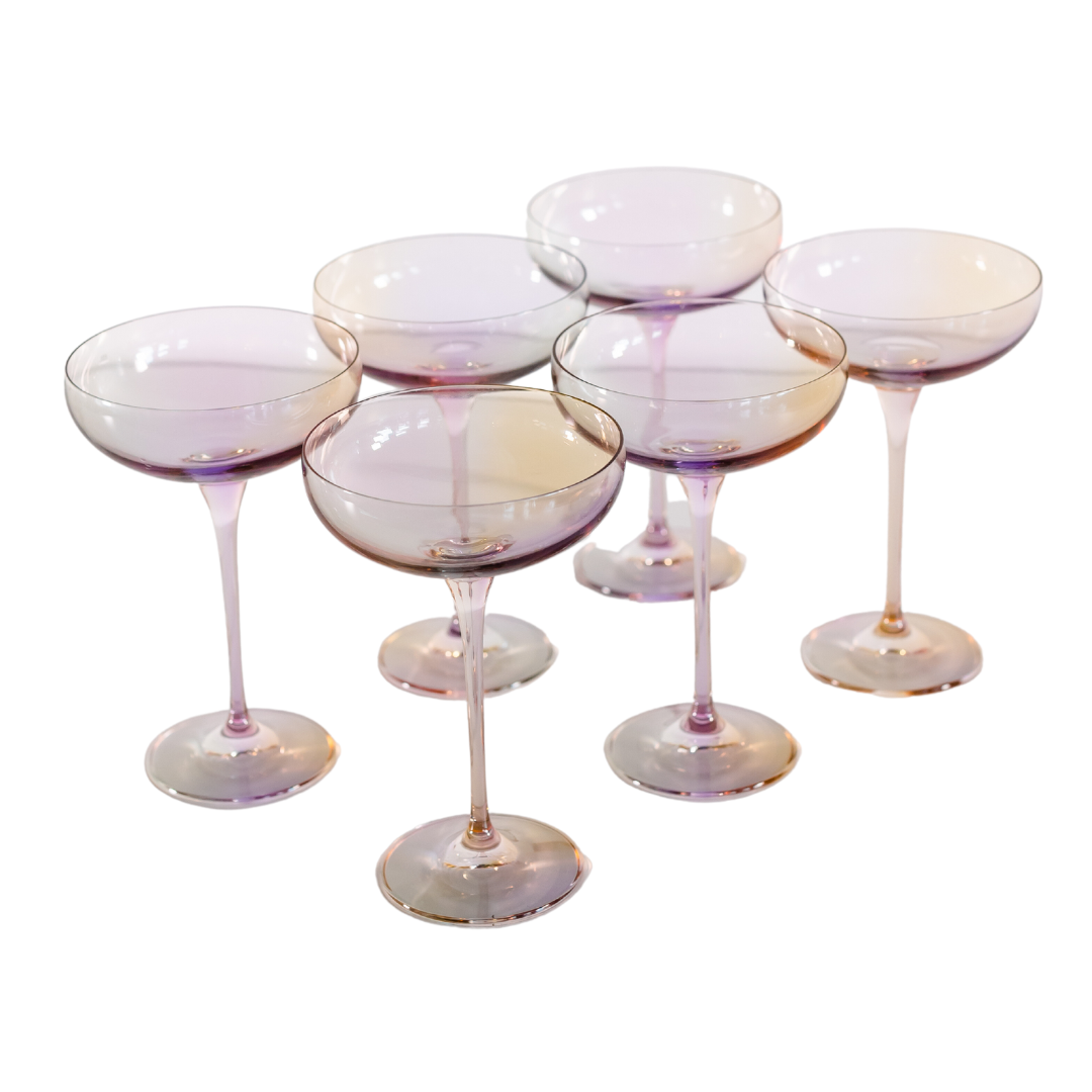 Estelle Colored Champagne Coupe Stemware - Set of 6 {Iridescent}