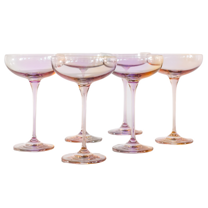 Estelle Colored Champagne Coupe Stemware - Set of 6 {Iridescent}