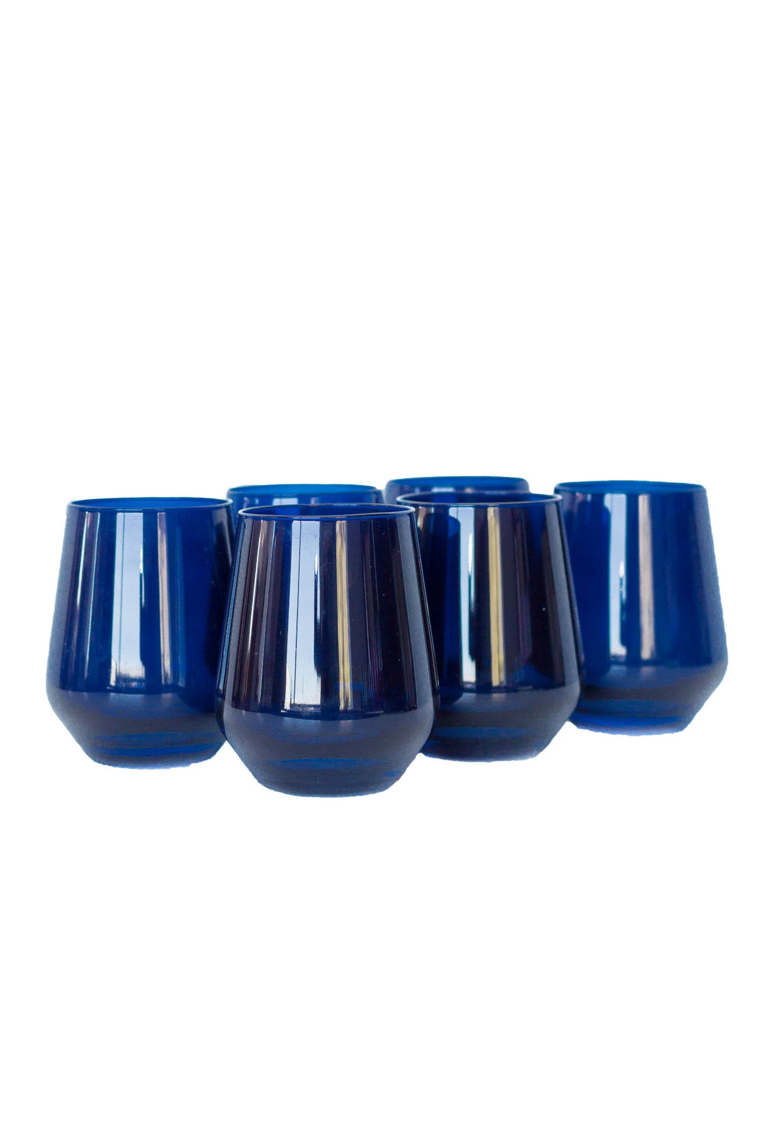 Estelle Colored Wine Stemless - Set of 6 {Midnight Blue}