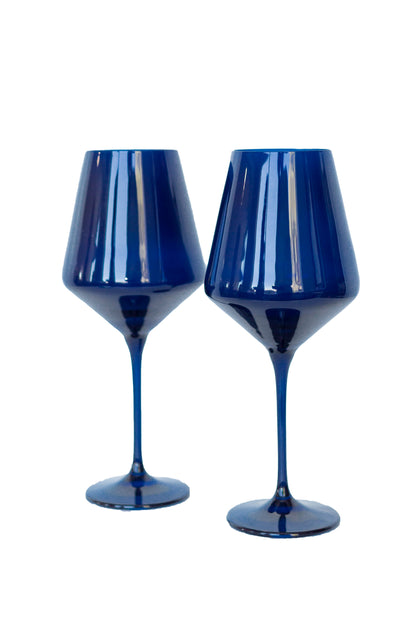 Estelle Colored Wine Stemware - Set of 2 {Midnight Blue}