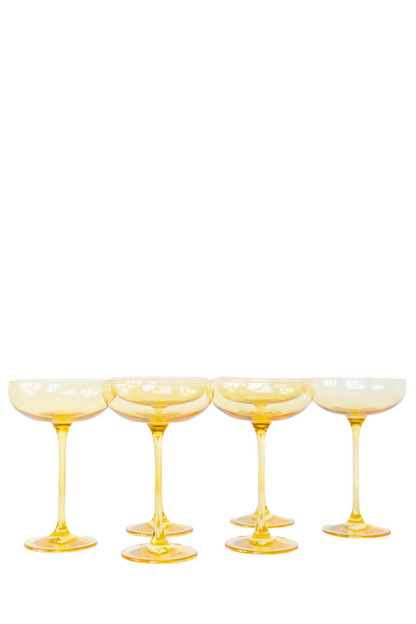 Estelle Colored Champagne Coupe Stemware - Set of 6 {Yellow}