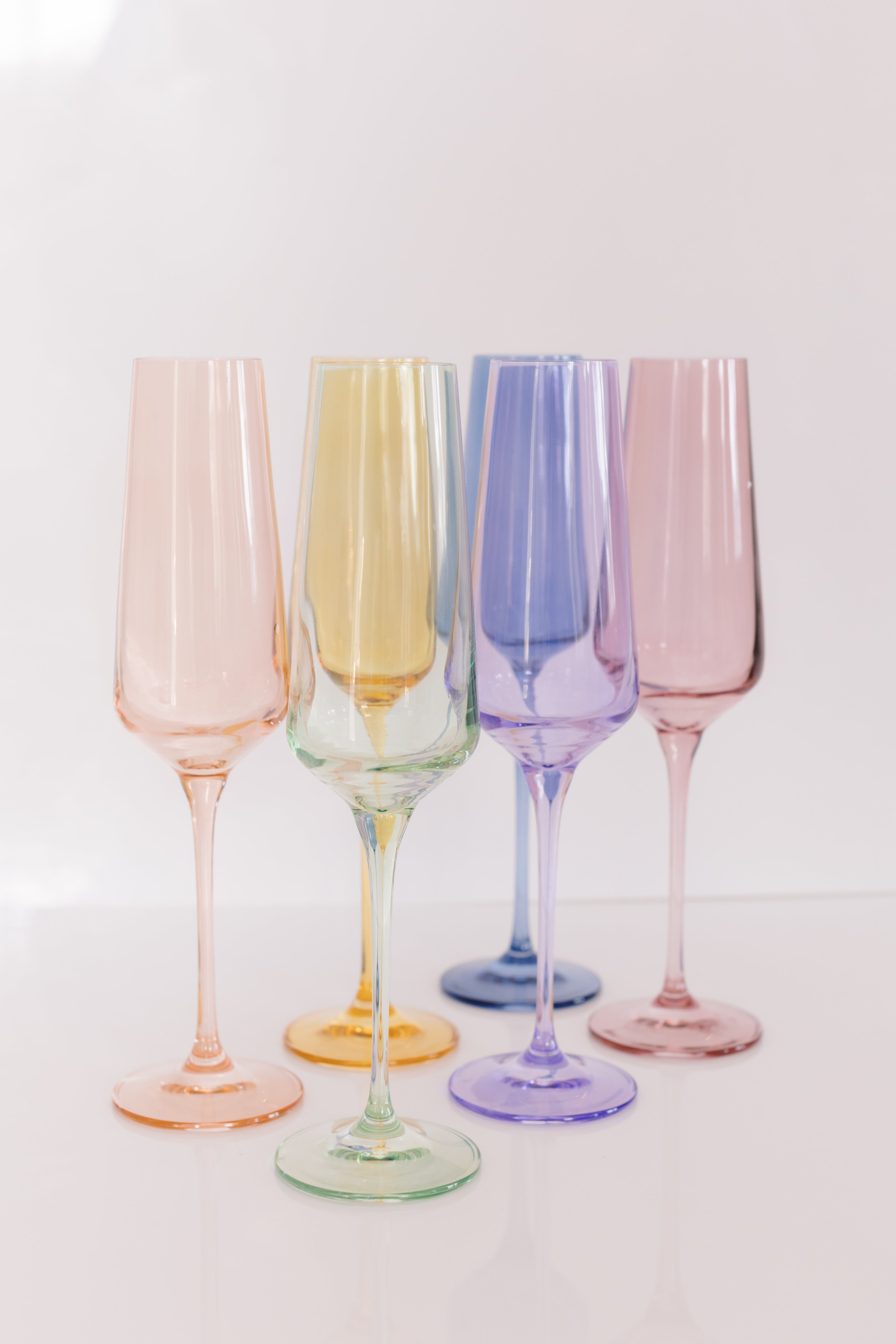 Estelle Colored Champagne Flute - Set of 6 {Pastel Mixed Set}