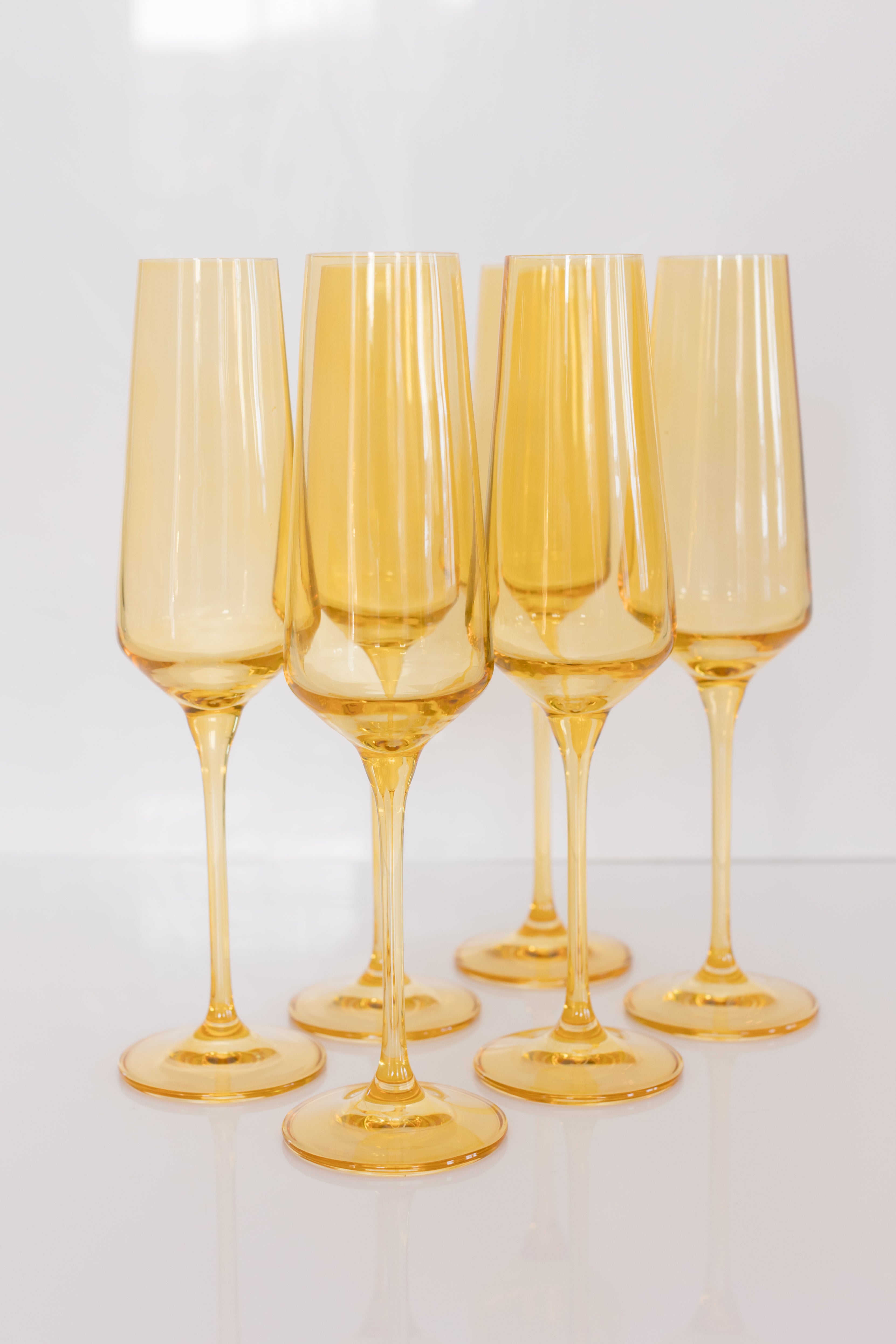 Estelle Colored Champagne Flute - Set of 6 {Yellow}