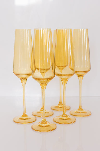 Estelle Colored Champagne Flute - Set of 6 {Yellow}