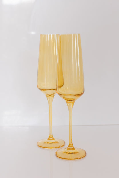 Estelle Colored Champagne Flute - Set of 2 {Yellow}