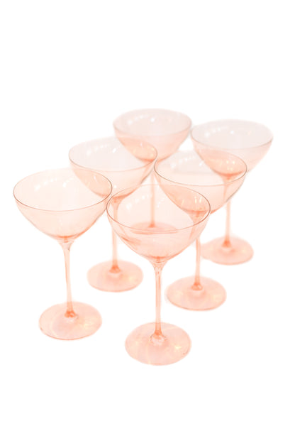 Estelle Colored Martini Glass - Set of 6 {Blush Pink}