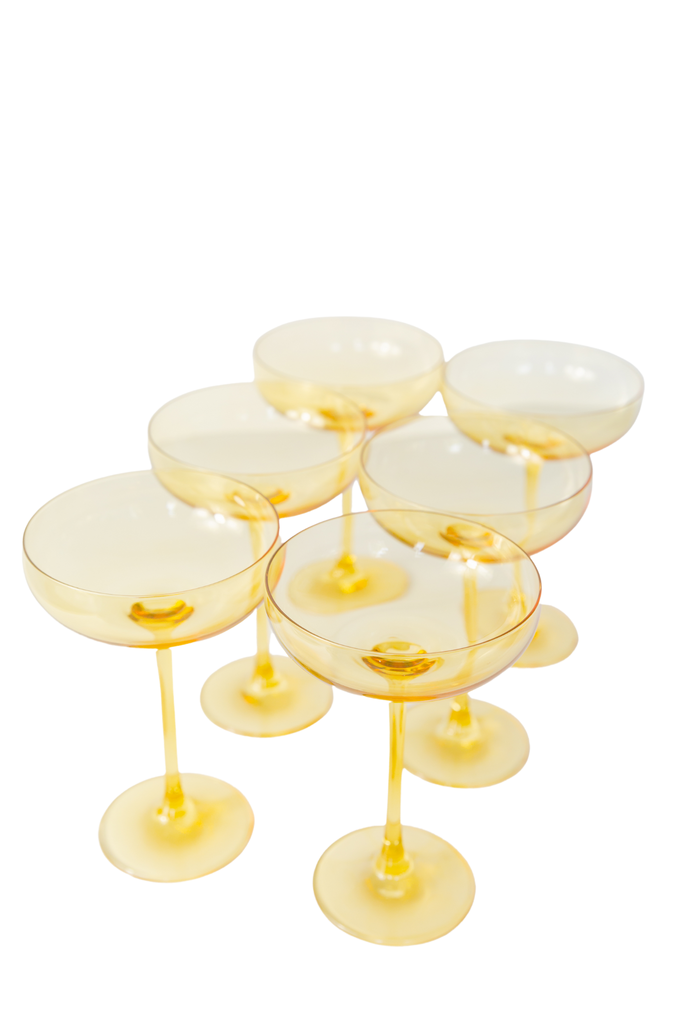 Estelle Colored Champagne Coupe Stemware - Set of 6 {Yellow}