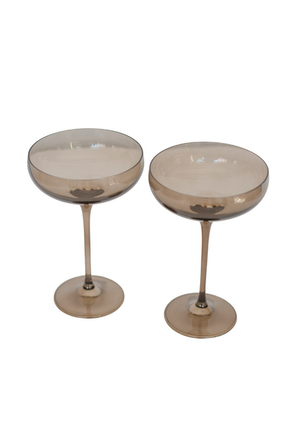 Estelle Colored Champagne Coupe Stemware - Set of 2 {Gray Smoke}