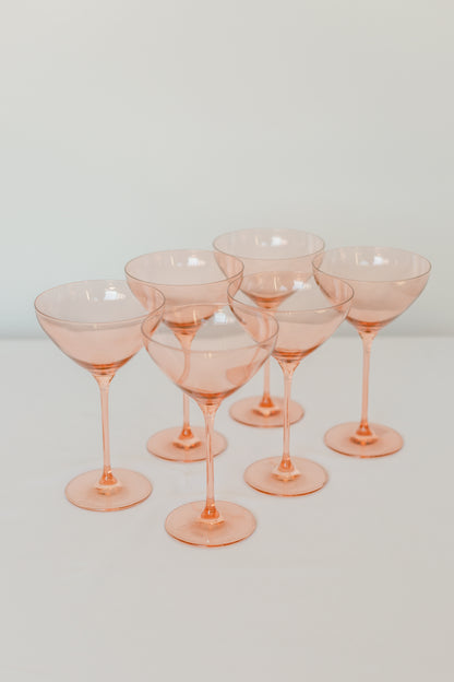 Estelle Colored Martini Glass - Set of 6 {Blush Pink}