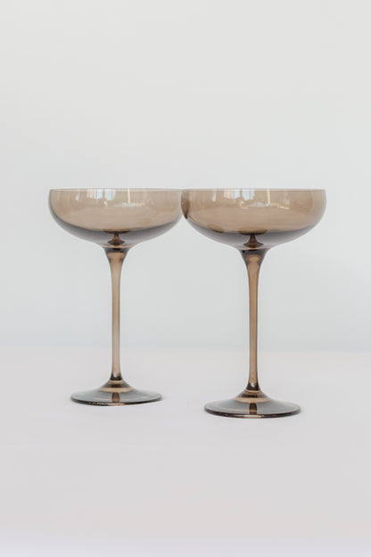 Estelle Colored Champagne Coupe Stemware - Set of 2 {Gray Smoke}