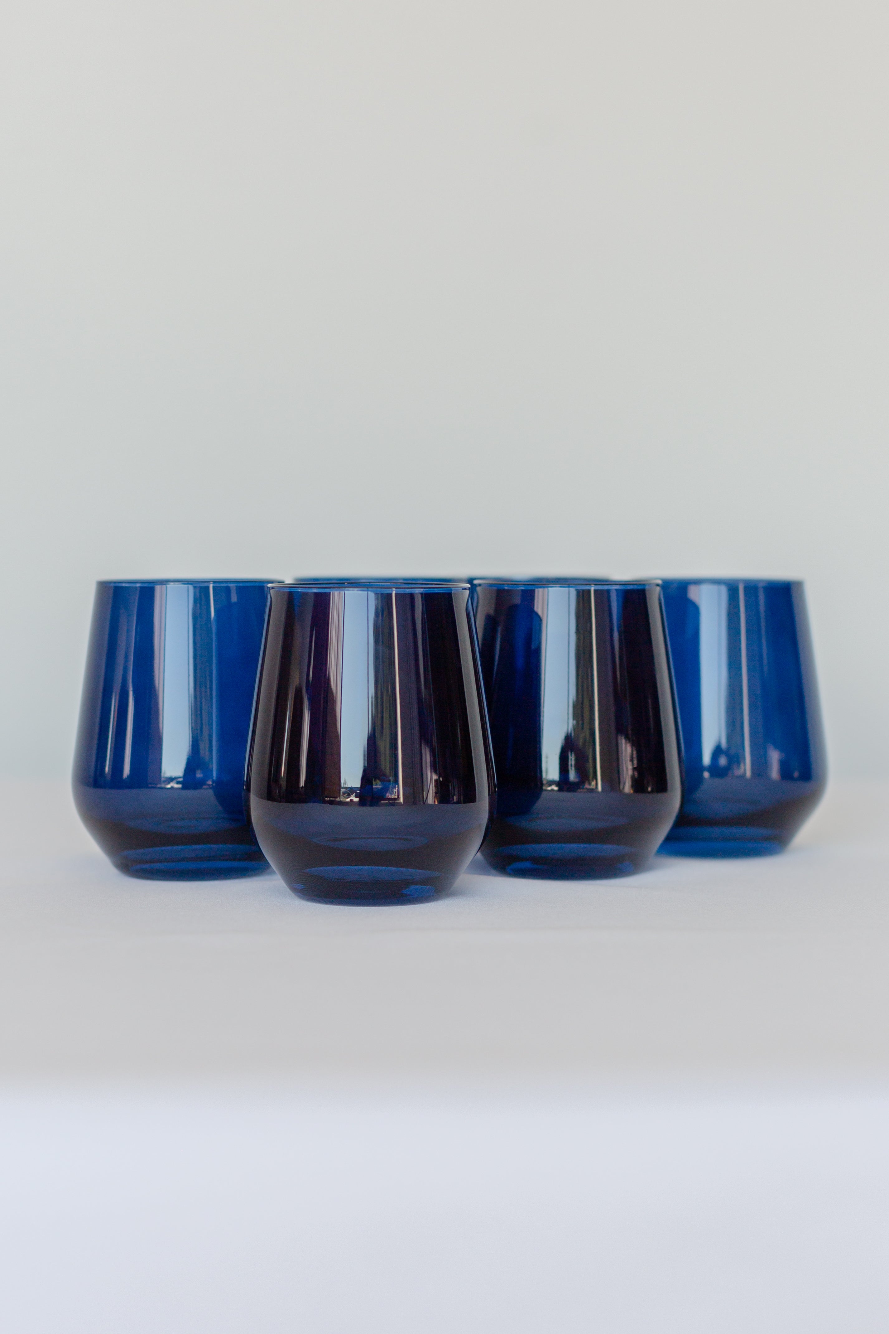 Estelle Colored Wine Stemless - Set of 6 {Midnight Blue}