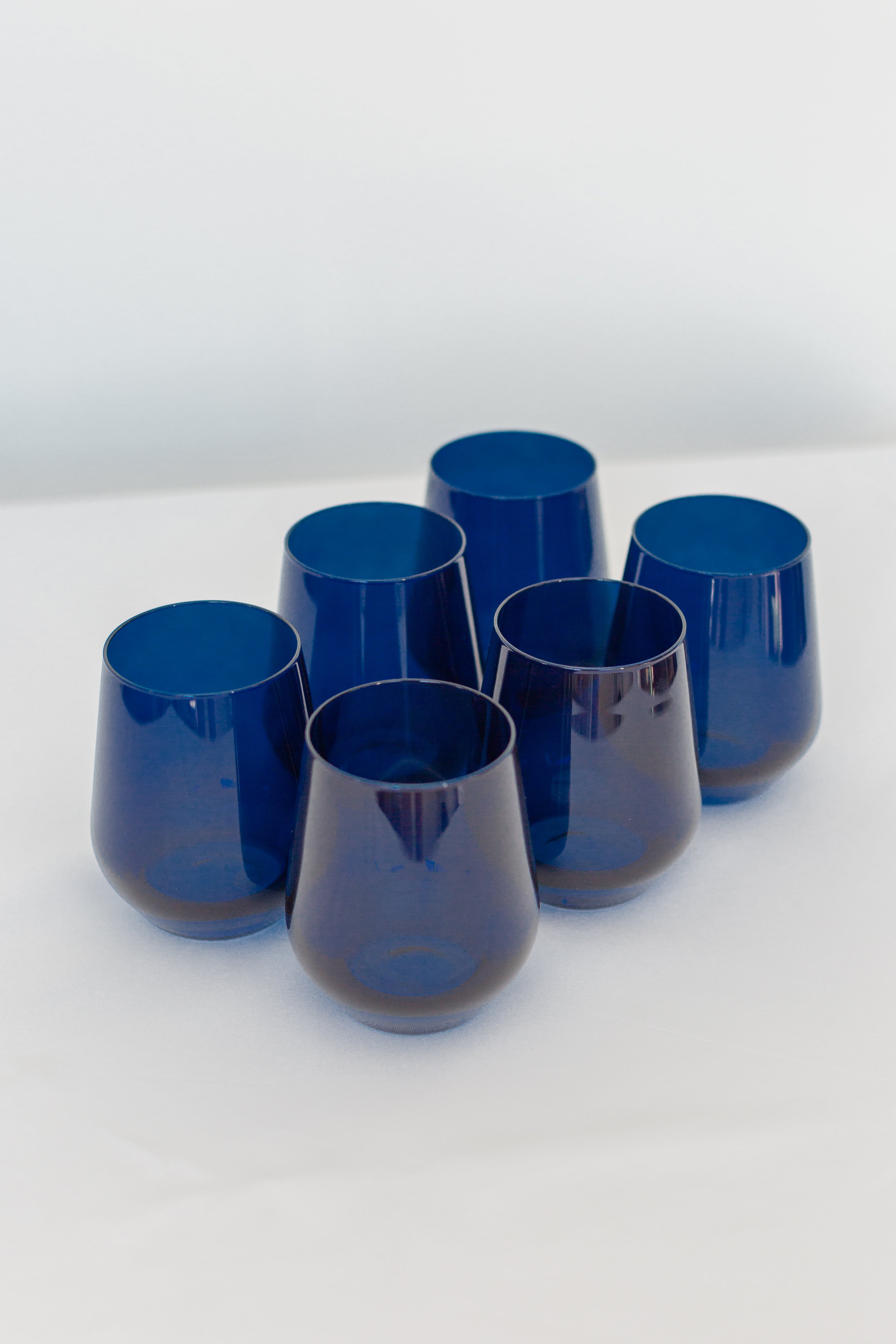 Estelle Colored Wine Stemless - Set of 6 {Midnight Blue}