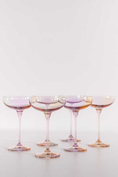 Estelle Colored Champagne Coupe Stemware - Set of 6 {Iridescent}