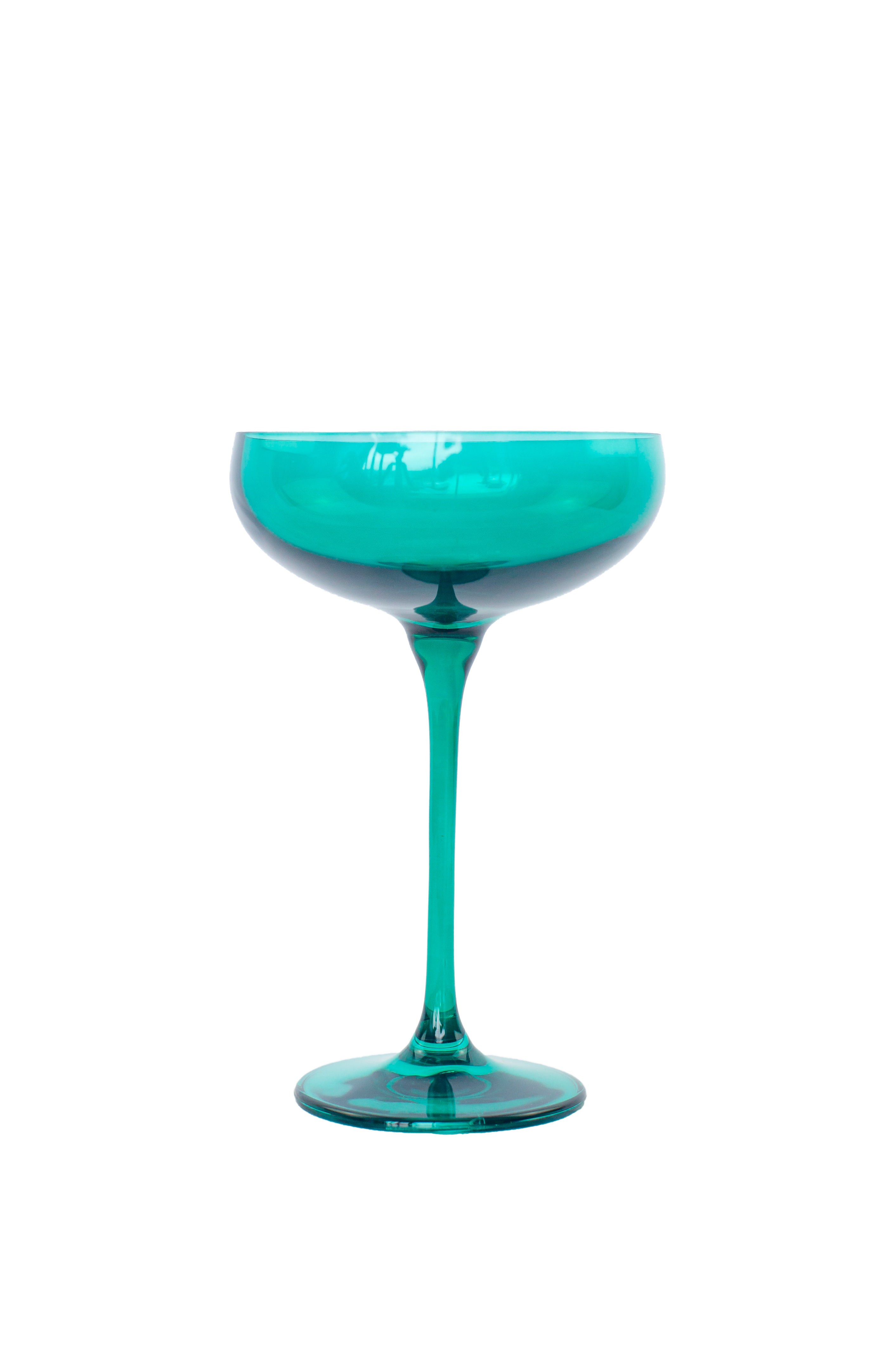 Estelle Colored Champagne Coupe Stemware - Set of 6 {Emerald Green}