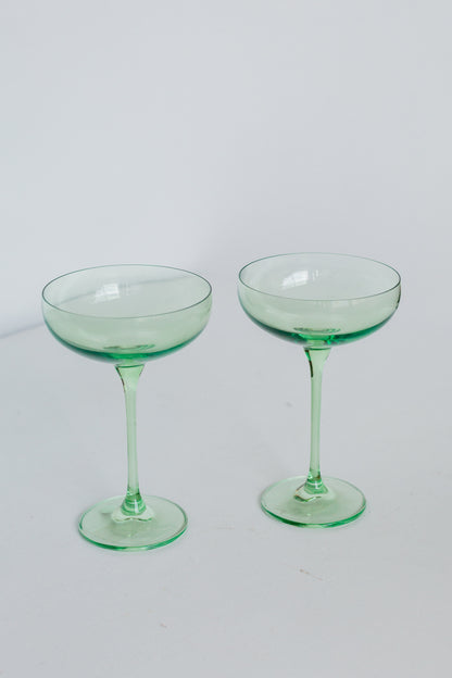 Estelle Colored Champagne Coupe Stemware - Set of 2 {Mint Green}