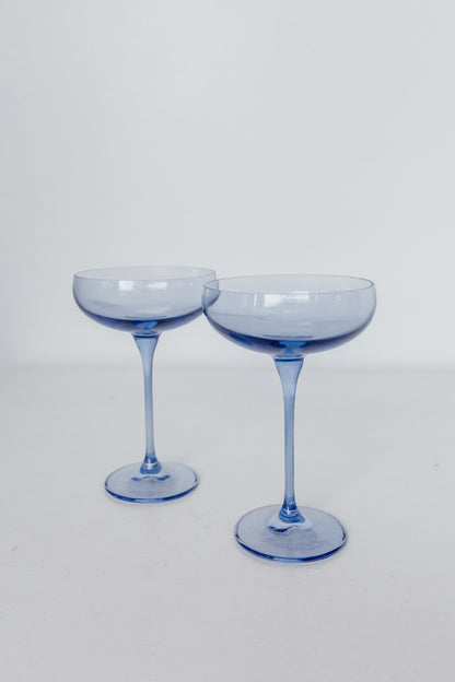 Estelle Colored Champagne Coupe Stemware - Set of 2 {Cobalt Blue}