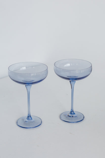 Estelle Colored Champagne Coupe Stemware - Set of 2 {Cobalt Blue}