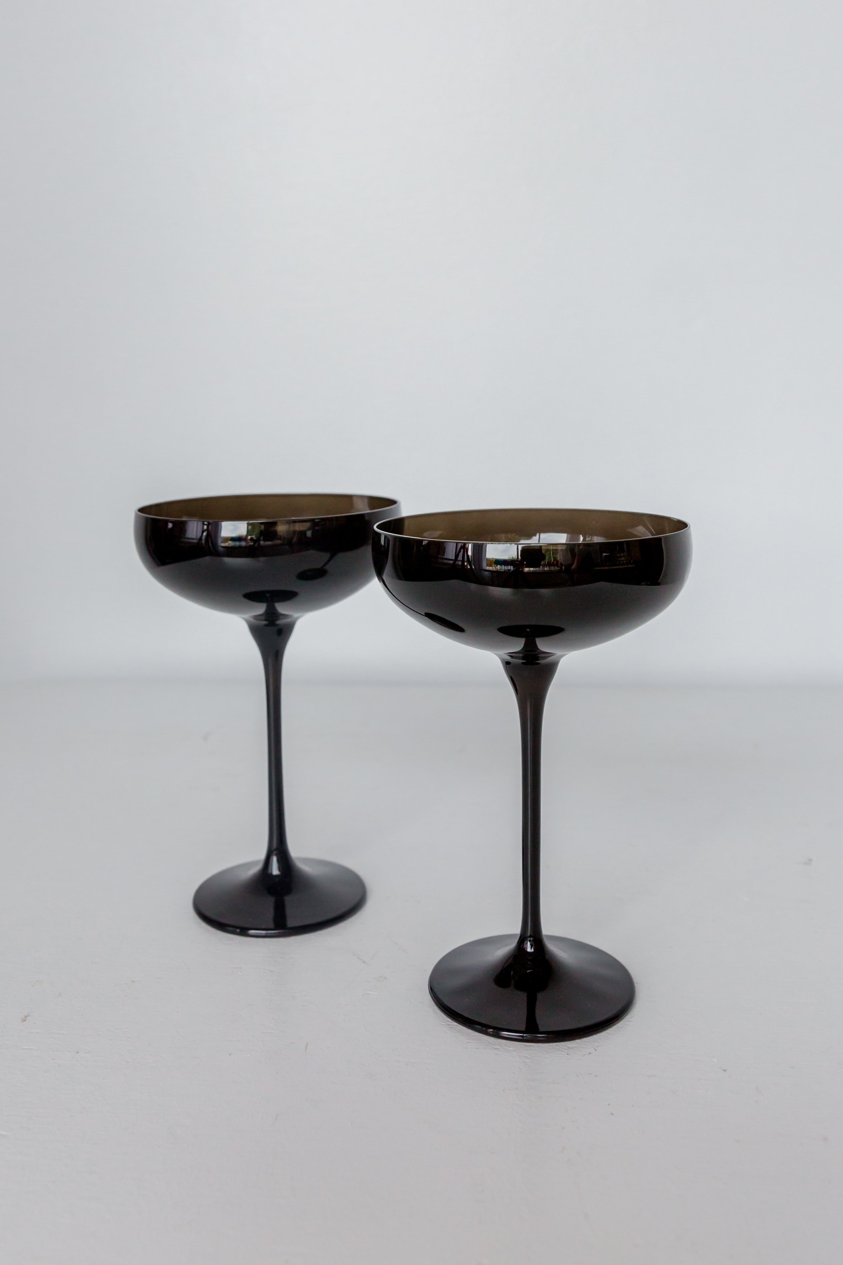 Estelle Colored Champagne Coupe Stemware - Set of 2 {Black Onyx}