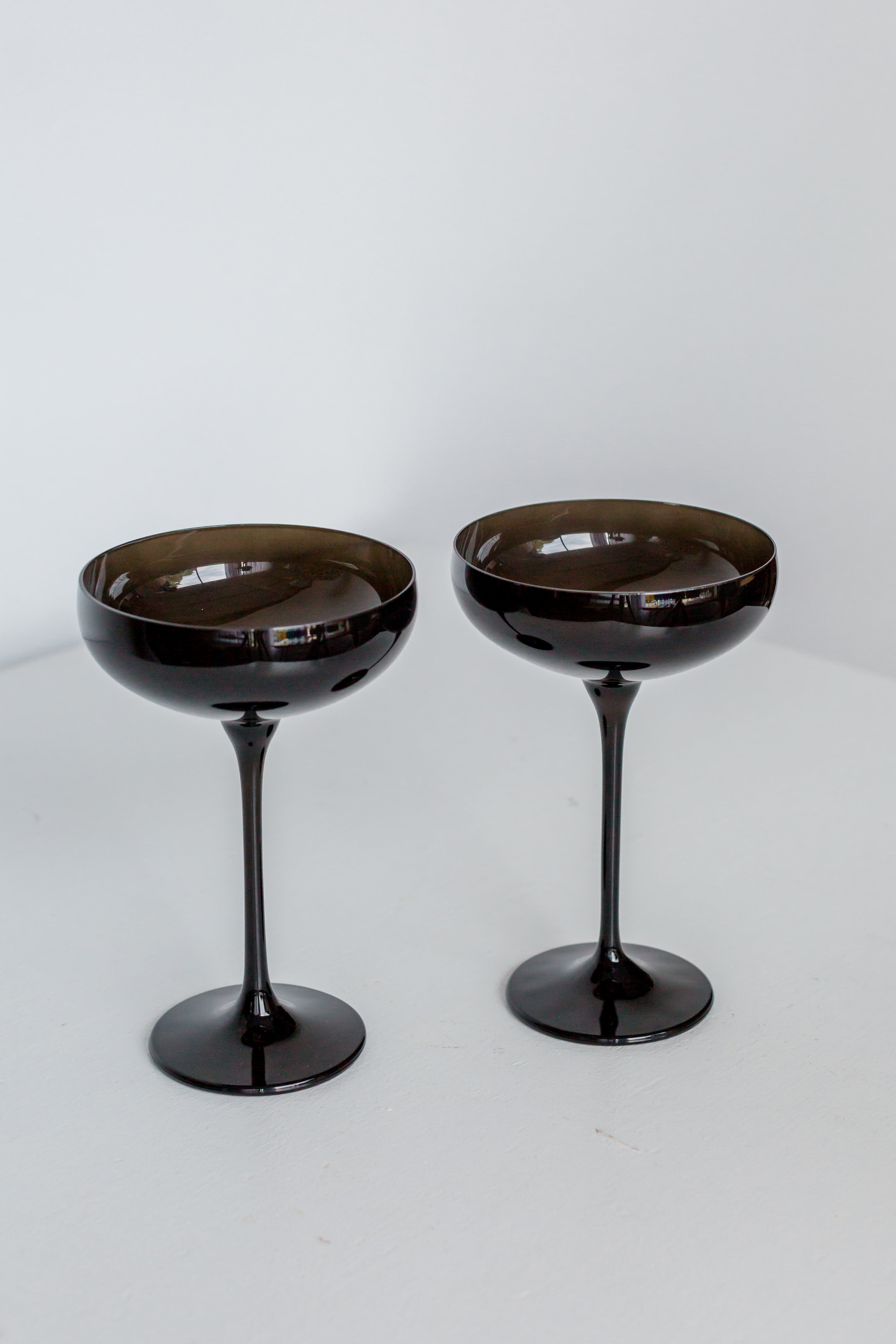 Estelle Colored Champagne Coupe Stemware - Set of 2 {Black Onyx}