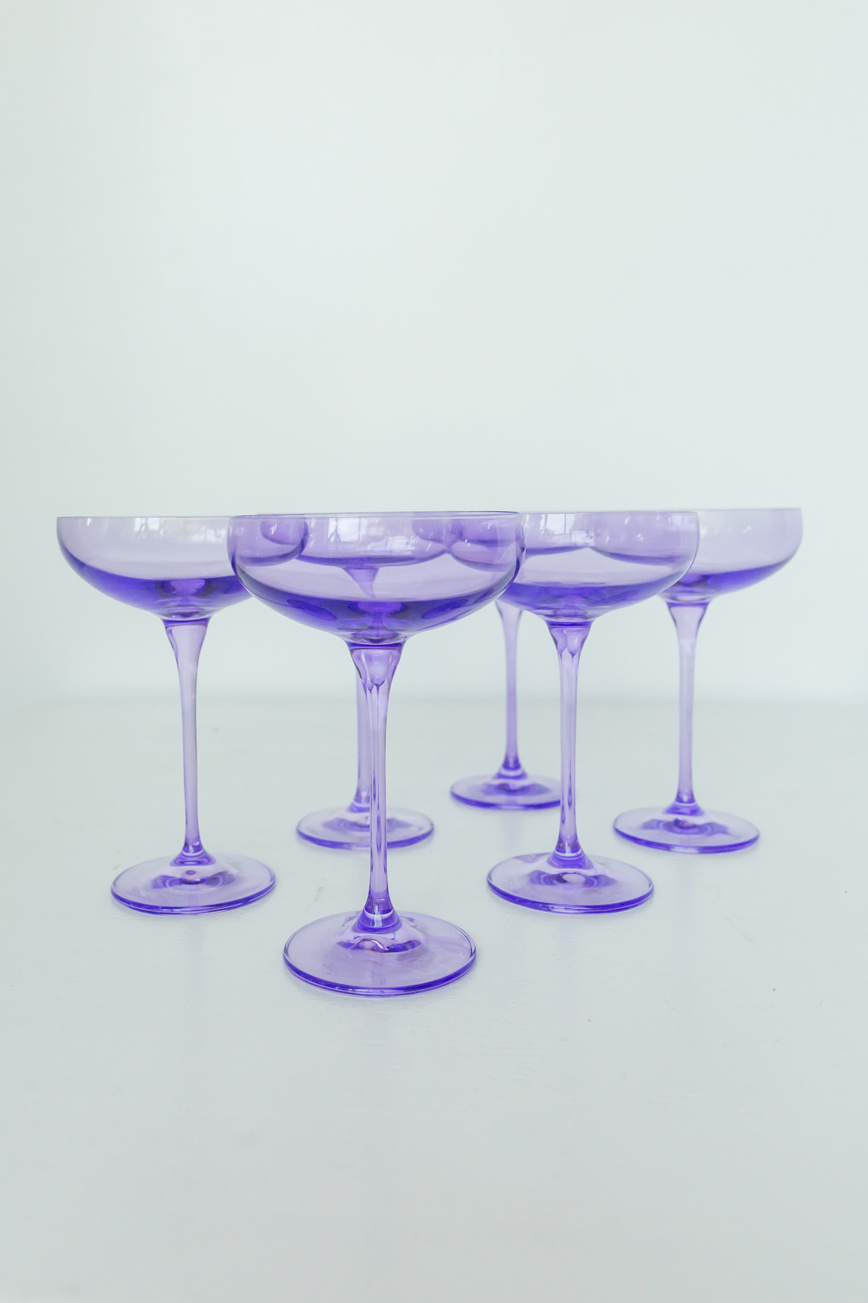 Estelle Colored Champagne Coupe Stemware - Set of 6 {Lavender}