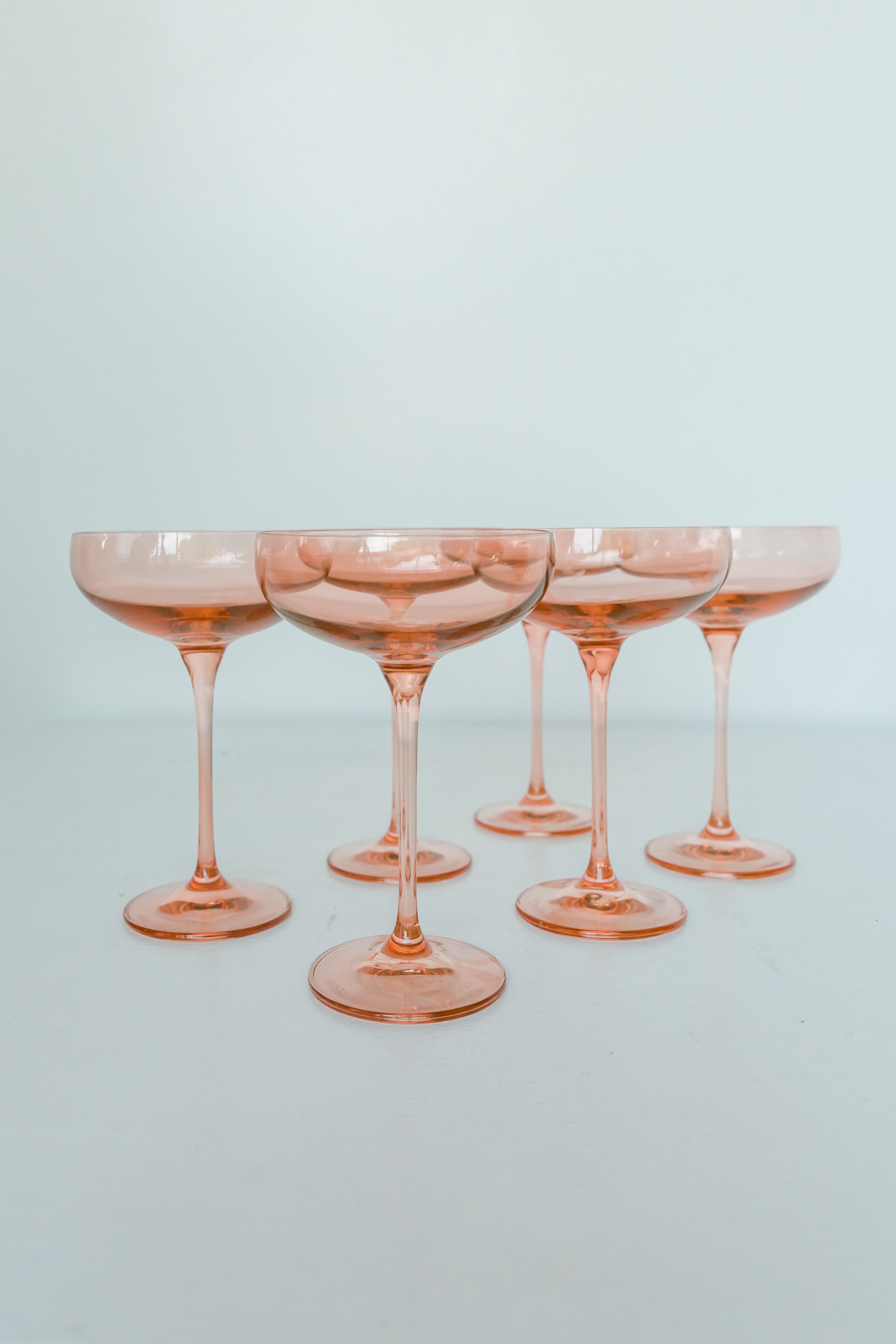 Estelle Colored Champagne Coupe Stemware - Set of 6 {Blush Pink}