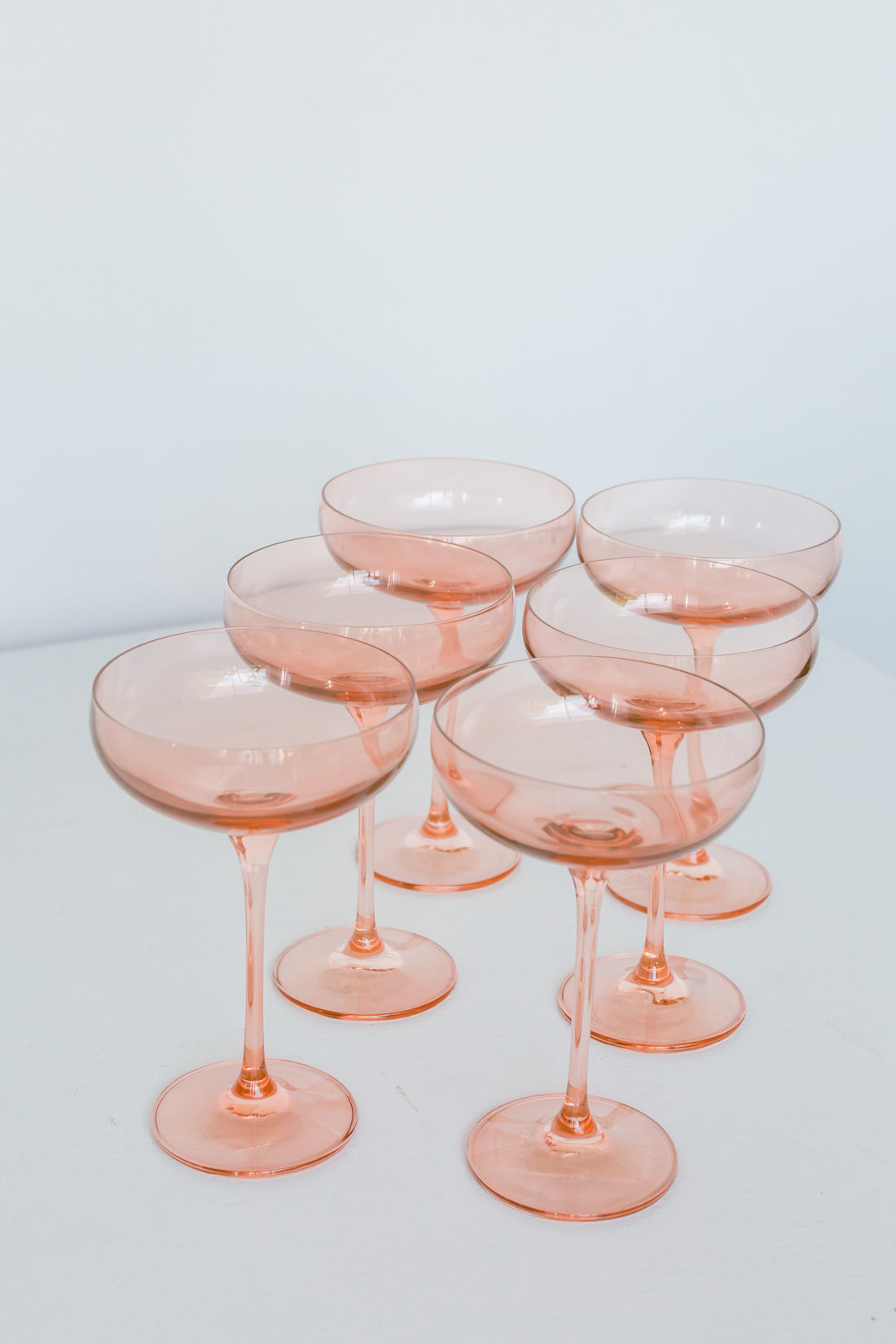 Estelle Colored Champagne Coupe Stemware - Set of 6 {Blush Pink}