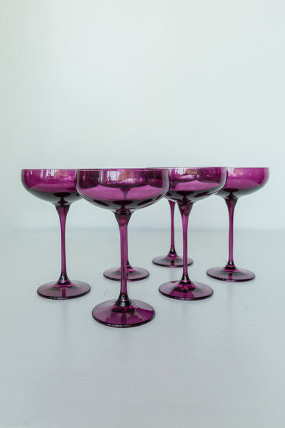 Estelle Colored Champagne Coupe Stemware - Set of 6 {Amethyst}