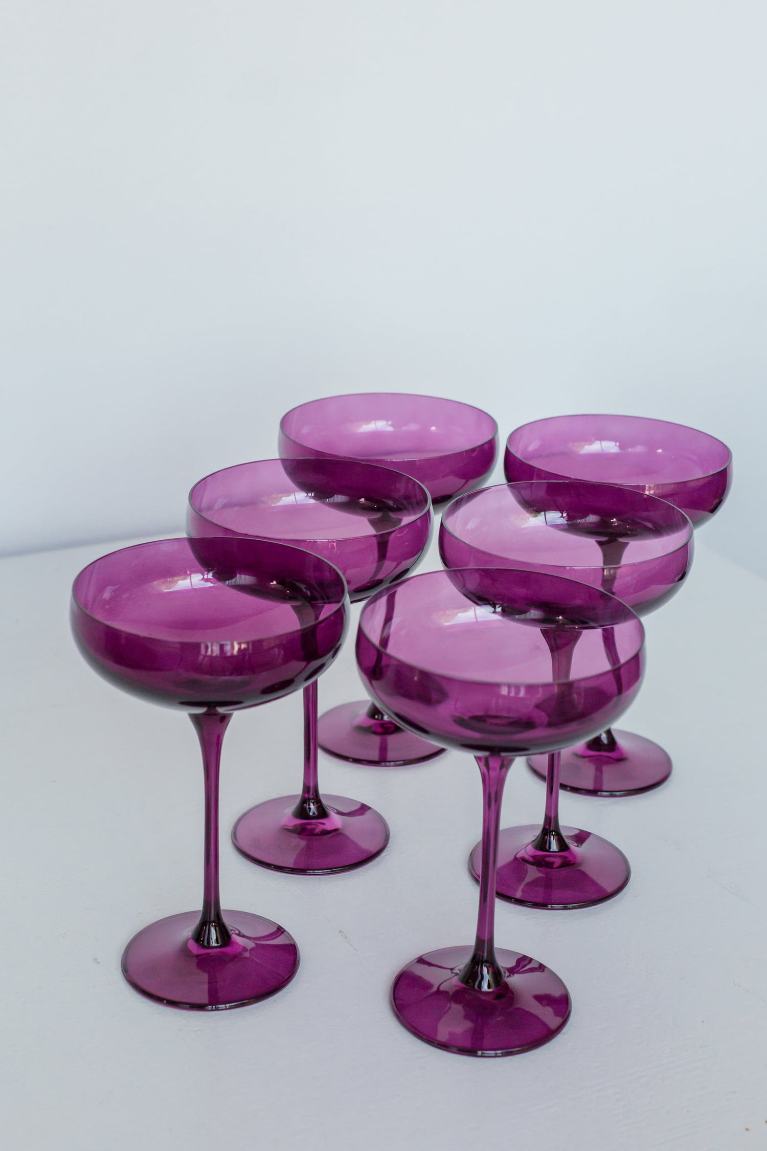 Estelle Colored Champagne Coupe Stemware - Set of 6 {Amethyst}