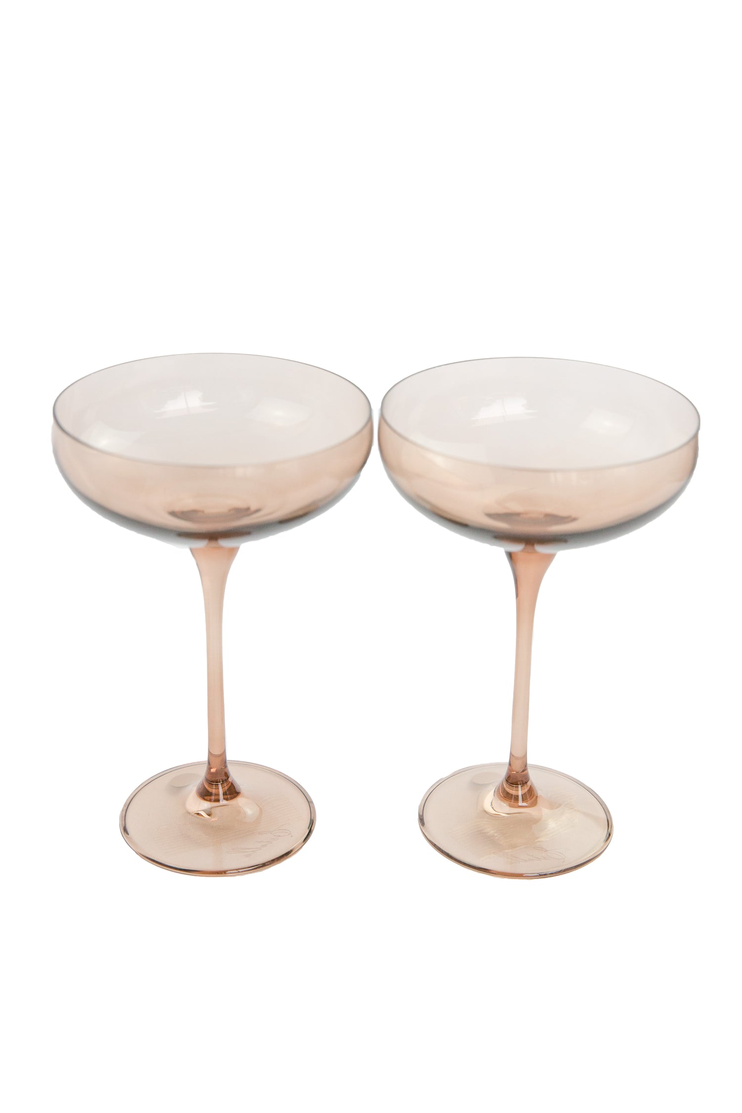 Estelle Colored Champagne Coupe Stemware - Set of 2 {Amber Smoke}