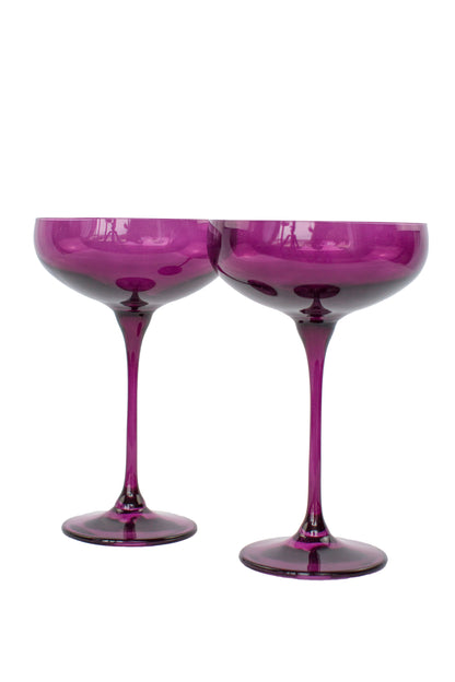 Estelle Colored Champagne Coupe Stemware - Set of 2 {Amethyst}