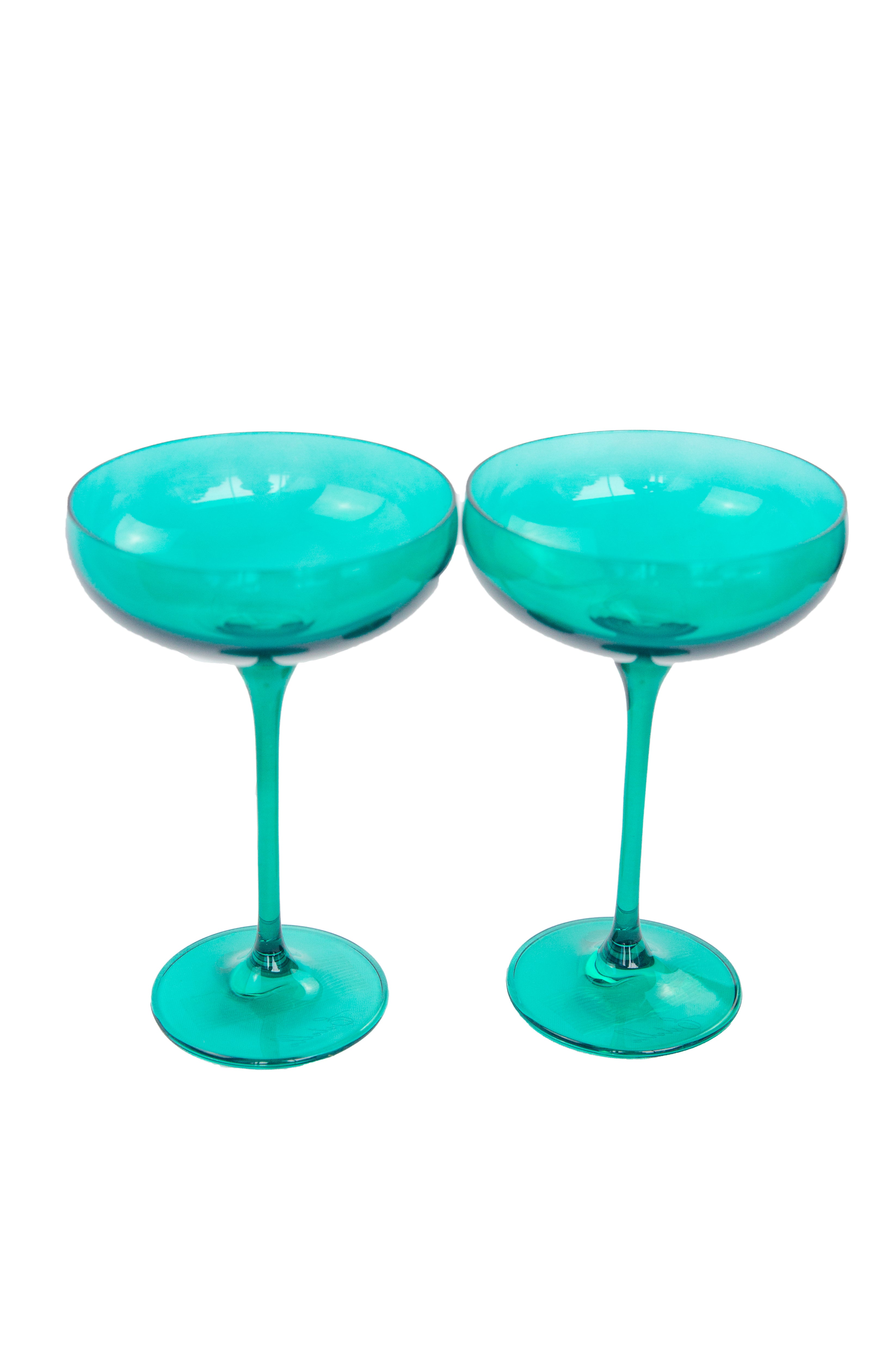 Estelle Colored Champagne Coupe Stemware - Set of 2 {Emerald Green}