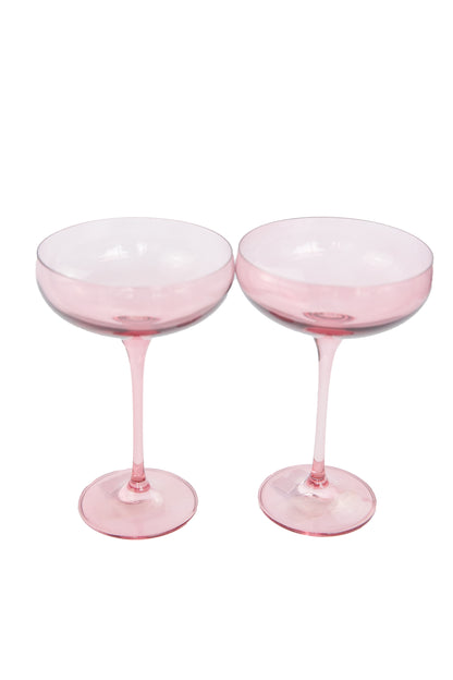 Estelle Colored Champagne Coupe Stemware - Set of 2 {Rose}