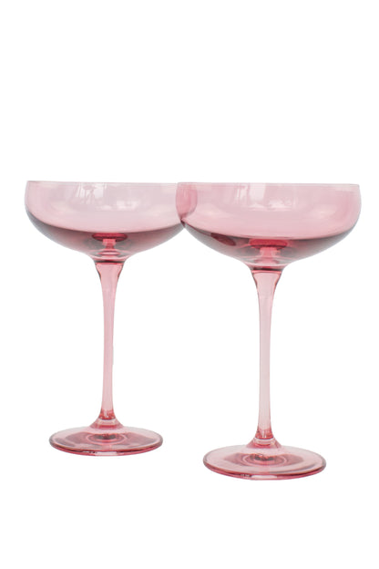 Estelle Colored Champagne Coupe Stemware - Set of 2 {Rose}