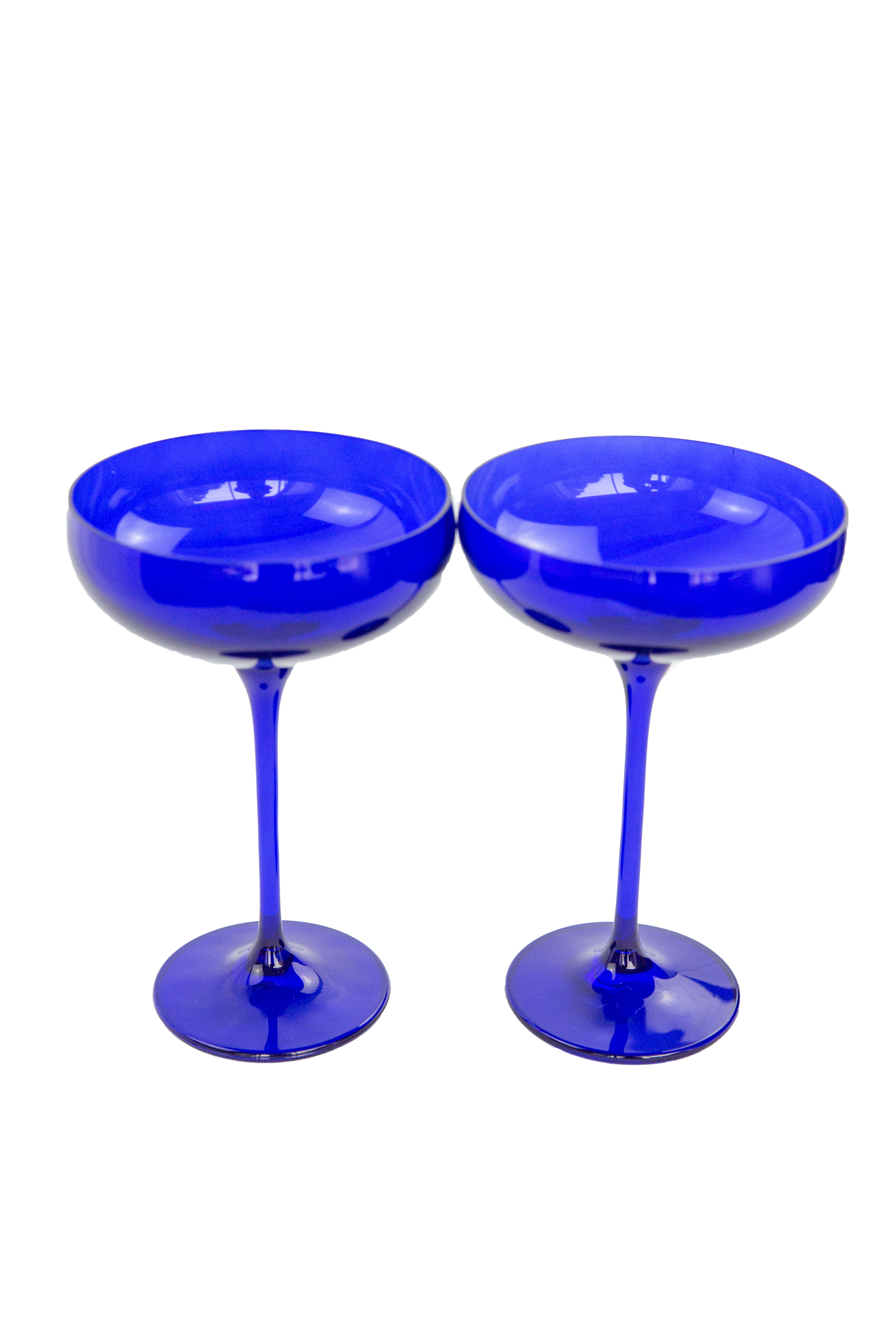 Estelle Colored Champagne Coupe Stemware - Set of 2 {Royal Blue}