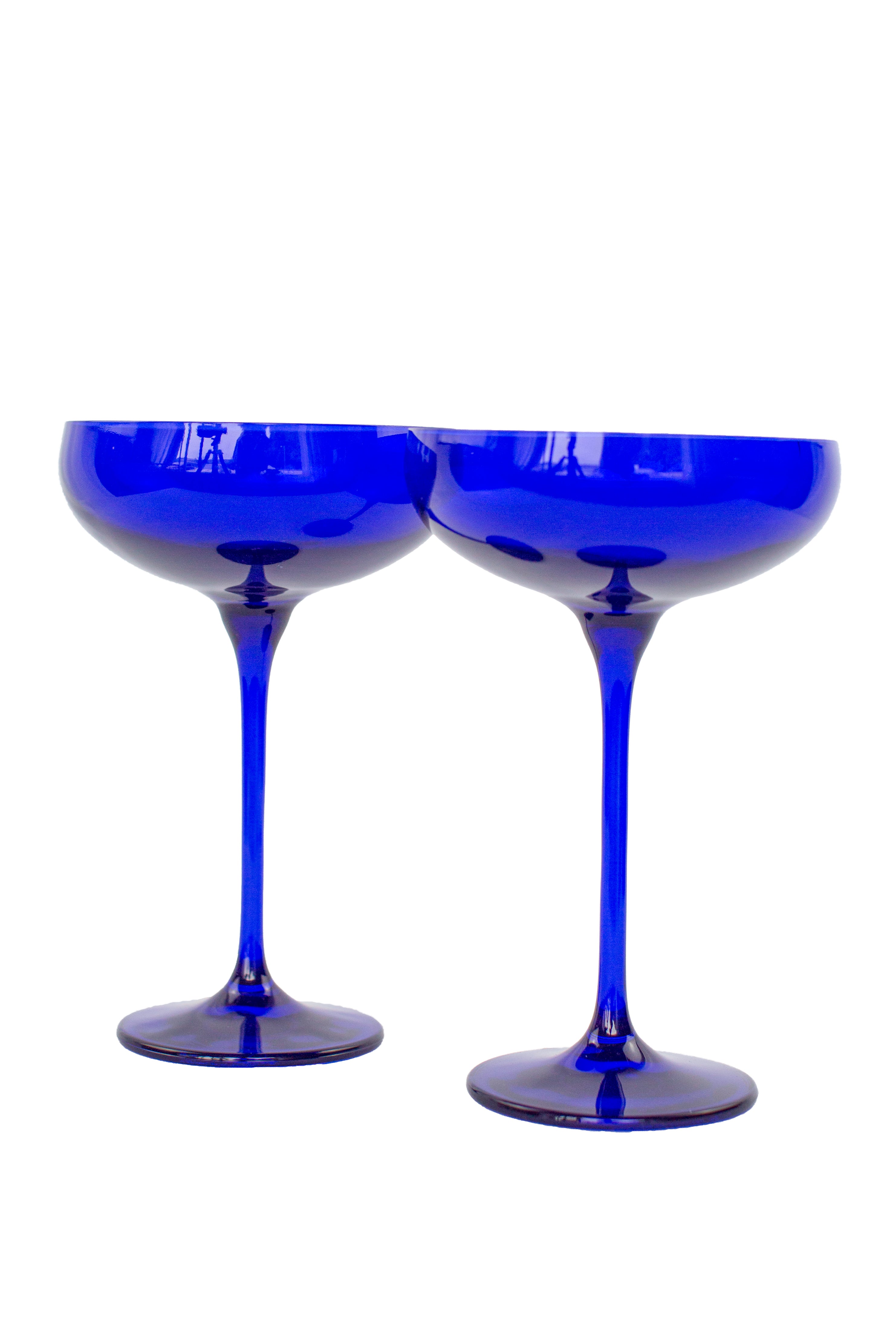 Estelle Colored Champagne Coupe Stemware - Set of 2 {Royal Blue}