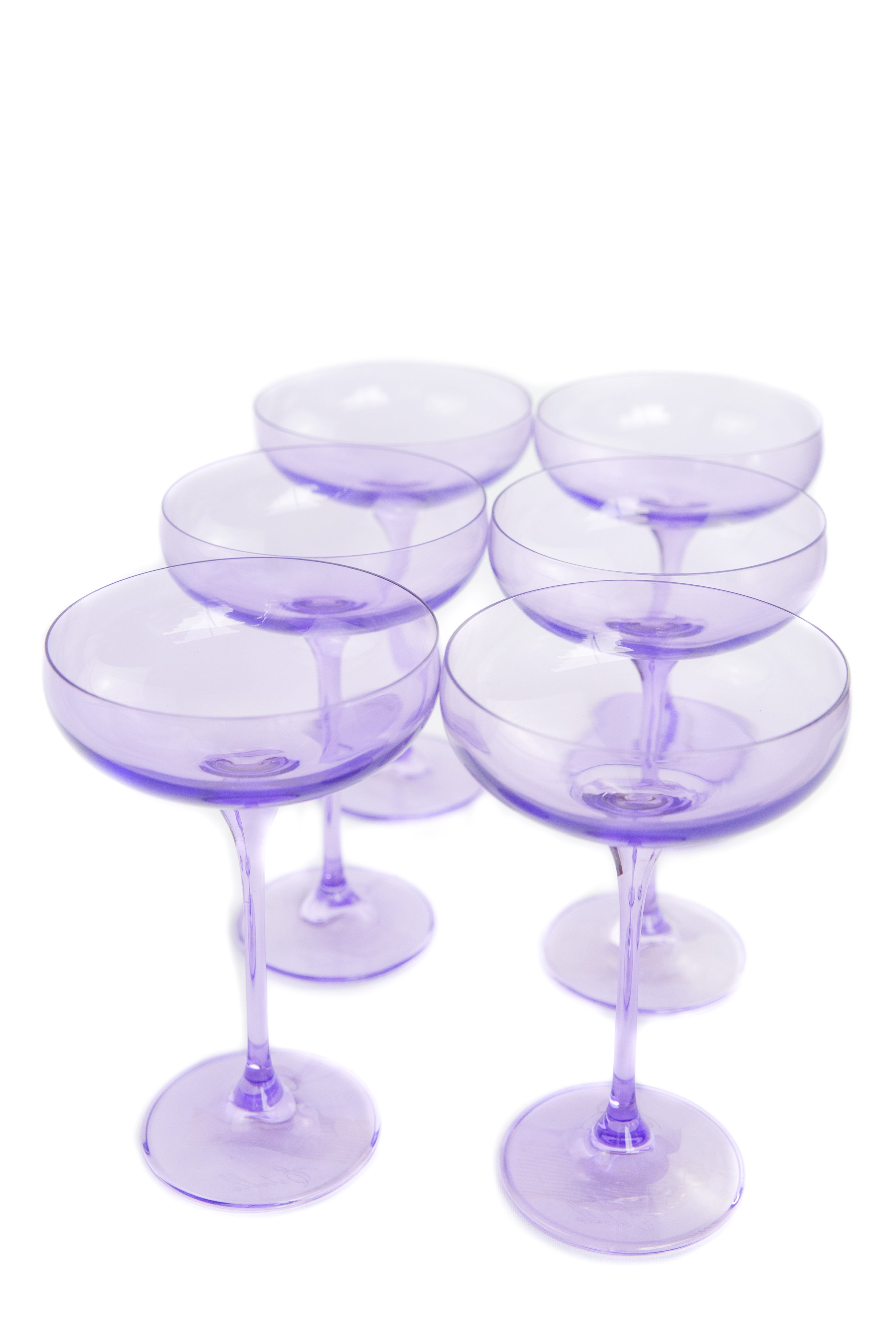 Estelle Colored Champagne Coupe Stemware - Set of 6 {Lavender}