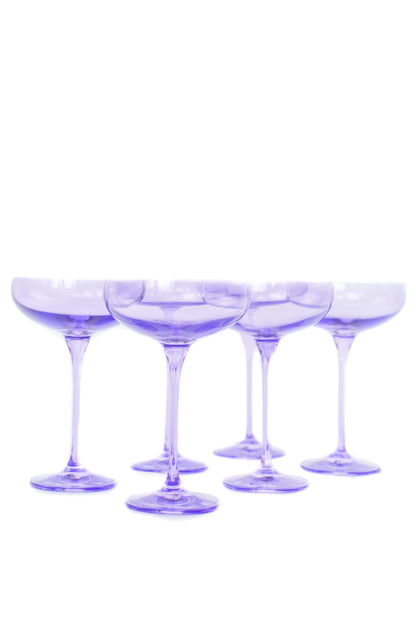 Estelle Colored Champagne Coupe Stemware - Set of 6 {Lavender}