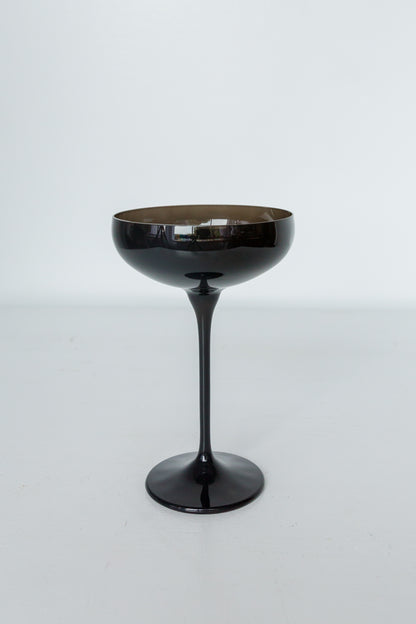 Estelle Colored Champagne Coupe Stemware - Set of 2 {Black Onyx}