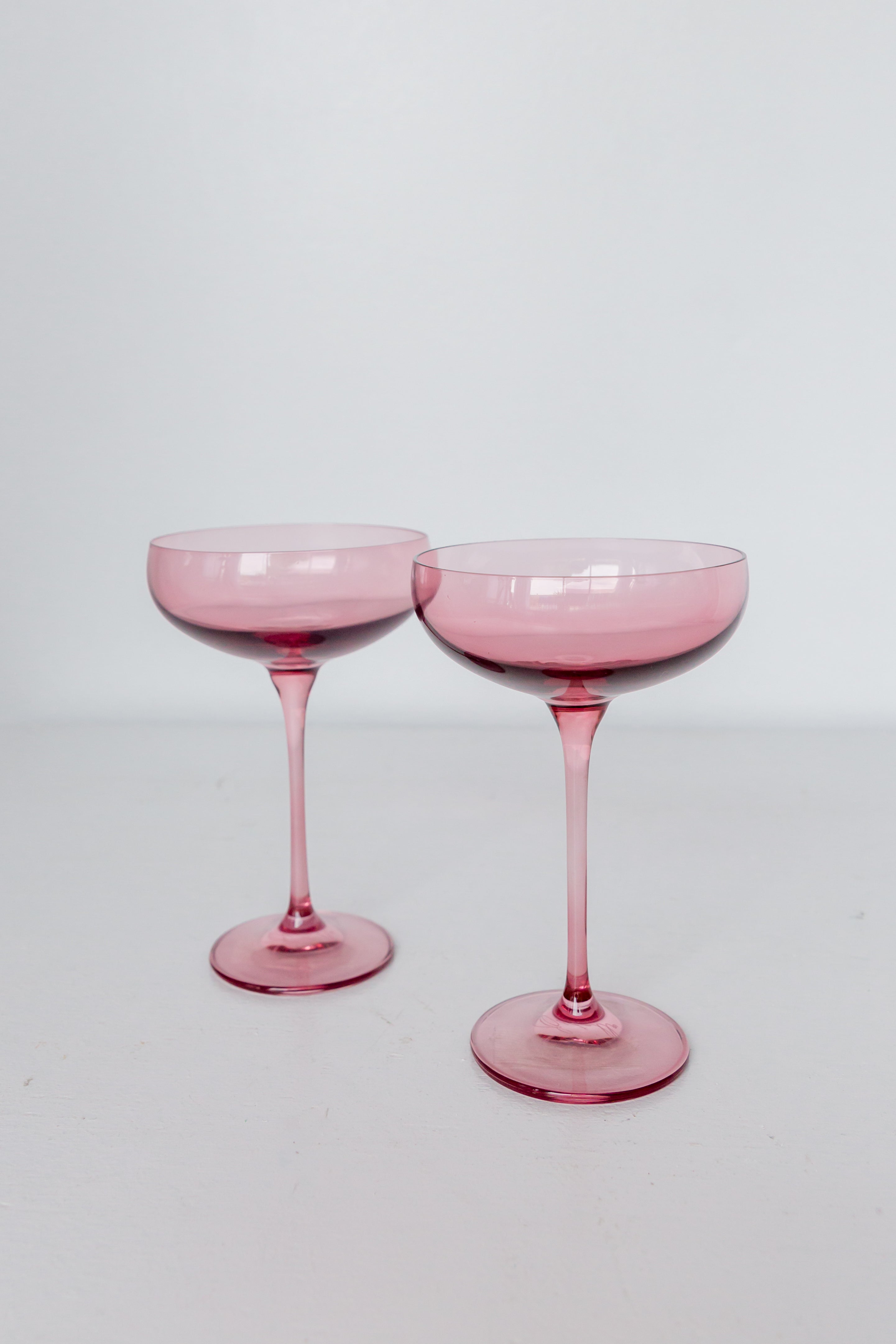 Estelle Colored Champagne Coupe Stemware - Set of 2 {Rose}