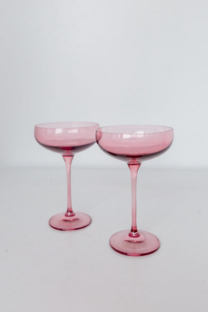 Estelle Colored Champagne Coupe Stemware - Set of 2 {Rose}