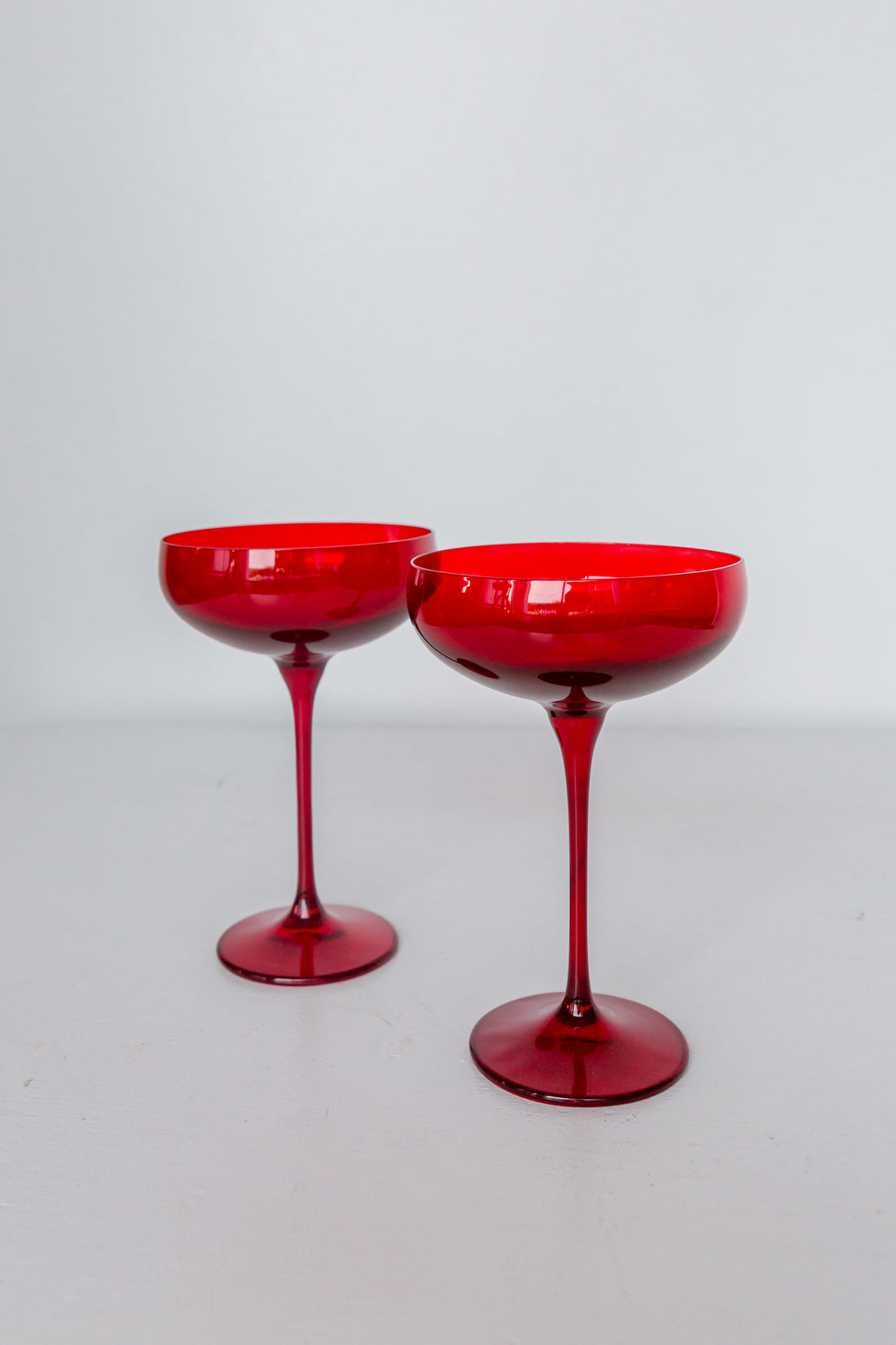 Estelle Colored Champagne Coupe Stemware - Set of 2 {Red}