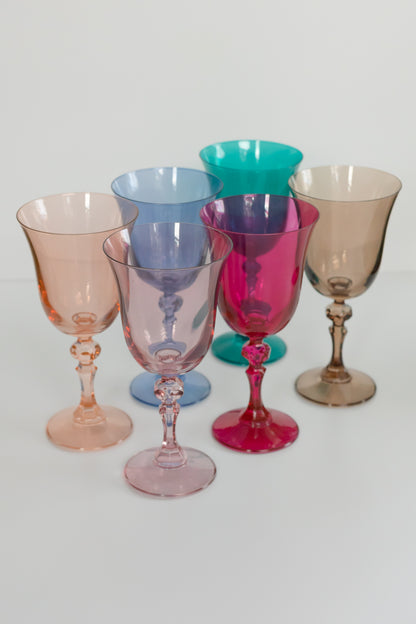 Estelle Colored Regal Goblet - Set of 6 {Pastel Mixed Set}