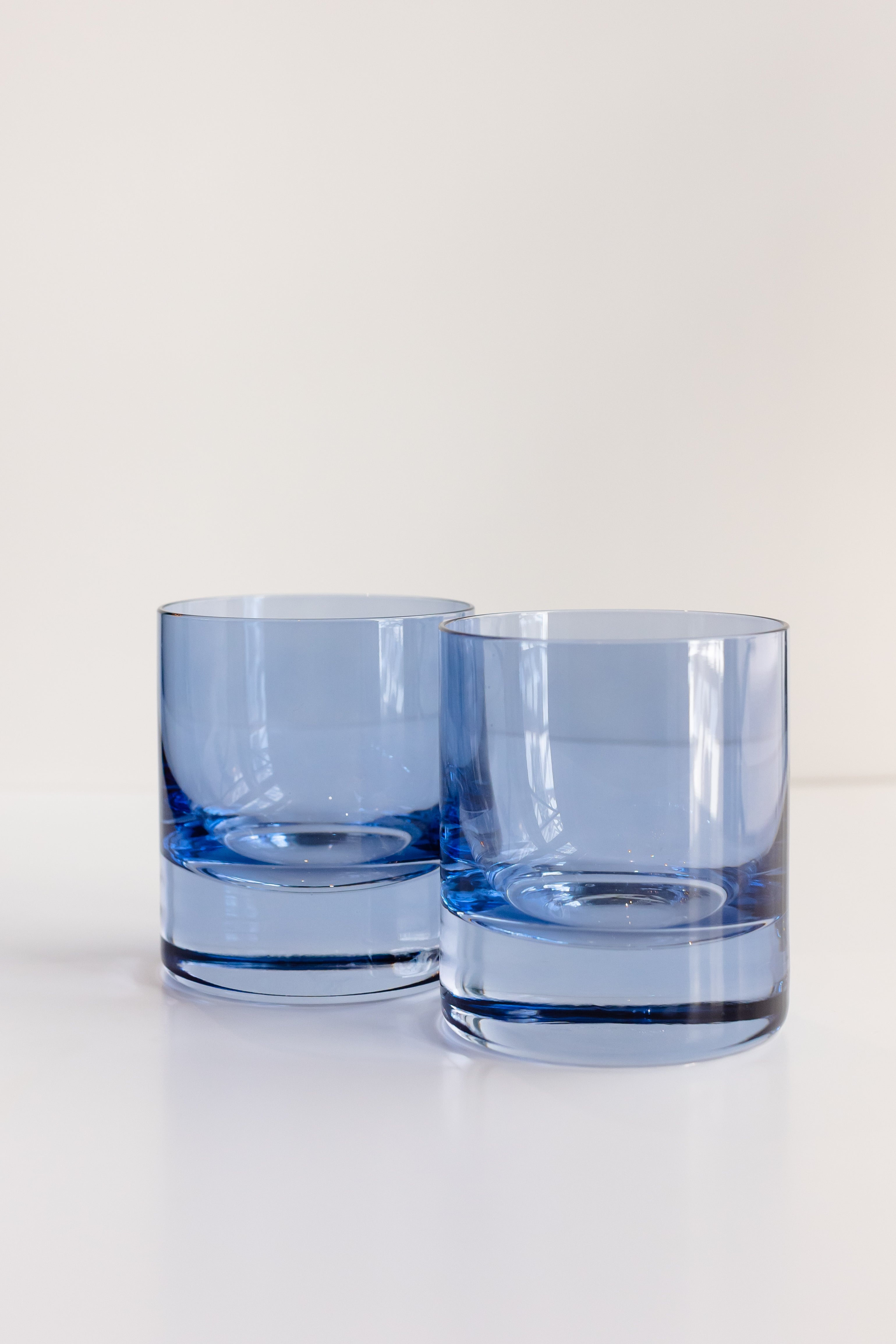 Estelle Colored Rocks Glass -  Set of 2 {Cobalt Blue}